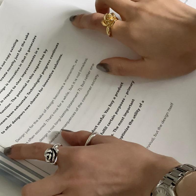 

mosxe [925silver] Antique rose ring (2color) silver