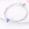 Original Charms Copper Plated Blue Butterfly Safety Fastener Beads Fit Bracelet Women Jewelry Making Diy Gift