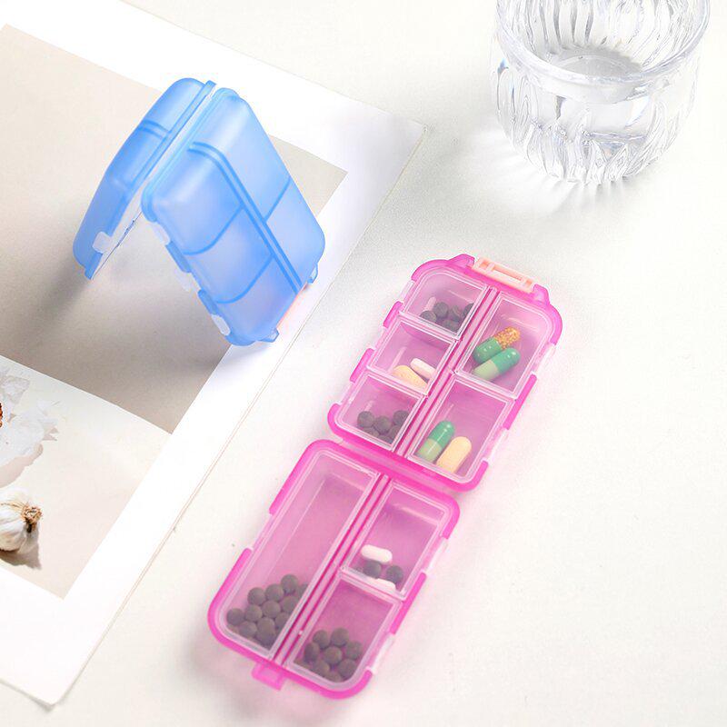 Transparent Double-Layer 8-Compartment Portable Pill Organizer