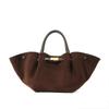 Dumpling Matte Suede Cowhide Commuter Premium Tote Bag Genuine Leather Messenger Large Capacity New Women's Handbag