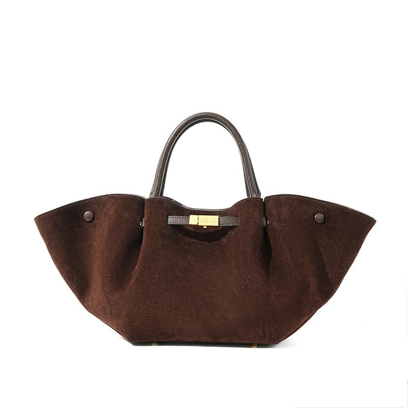 

Сумка-тоут премиум-класса из матовой замшевой коровьей кожи Dumpling, сумка-мессенджер из натуральной кожи большой вместимости, новая женская сумка