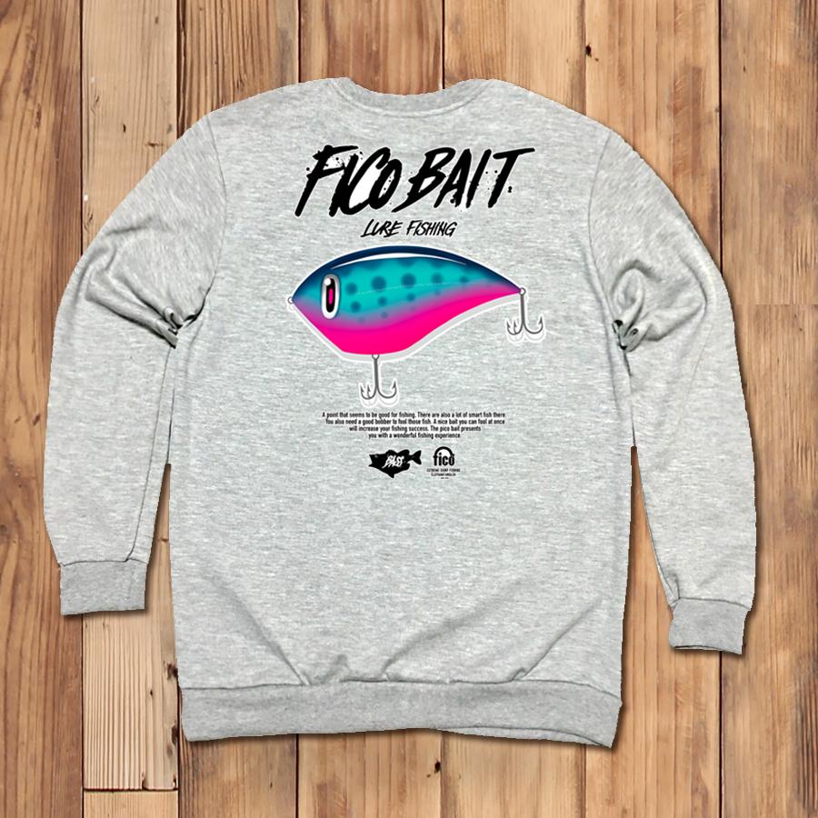 DOLDOL Fico-Mtm-85 Extreme Fishing Brand Fico Character Graphic Sweatshirt Long Sleeve
