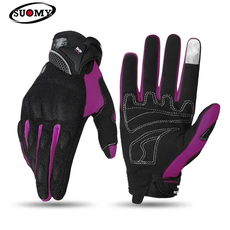 SUOMY Breathable Full Finger Racing Motorcycle Gloves Quality Stylishly Decorated Antiskid Wearable S-XXL Moto Gloves