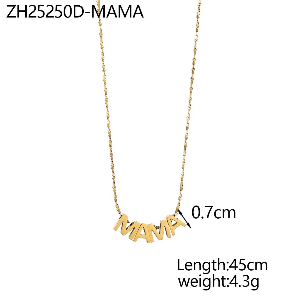CARLIDANA Mother's Day Gift Hot Sale Letter MAMA Necklace for Mom Stainless Steel Gold Color Necklace Jewelry Women Anniversary