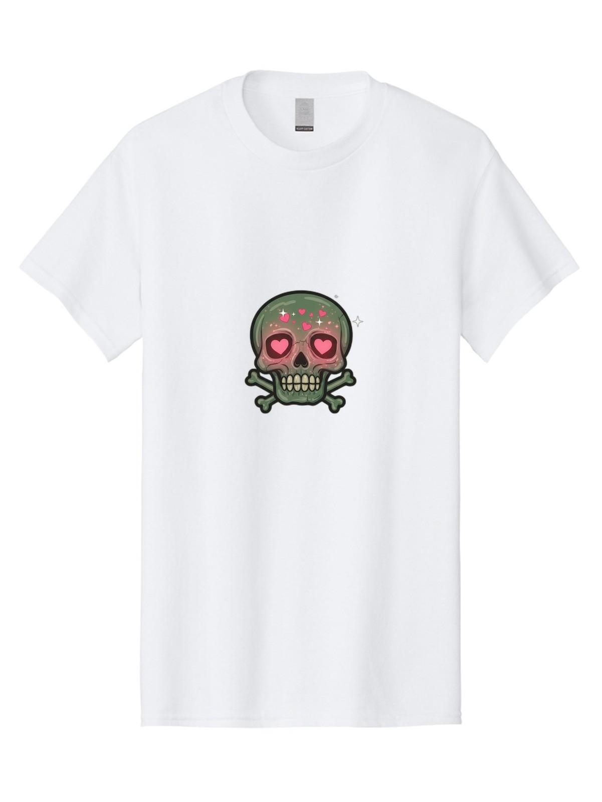 Heart-Eyes-Skull Mens Graphic Tee, 100% Cotton, Casual Summer Wear S разноцветный