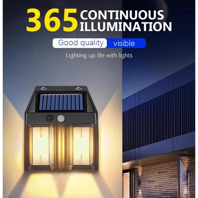 New Solar Tungsten Filament Lamp Outdoor Waterproof Intelligent Induction Wall Lamp Courtyard Garden Villa Lighting Night Light