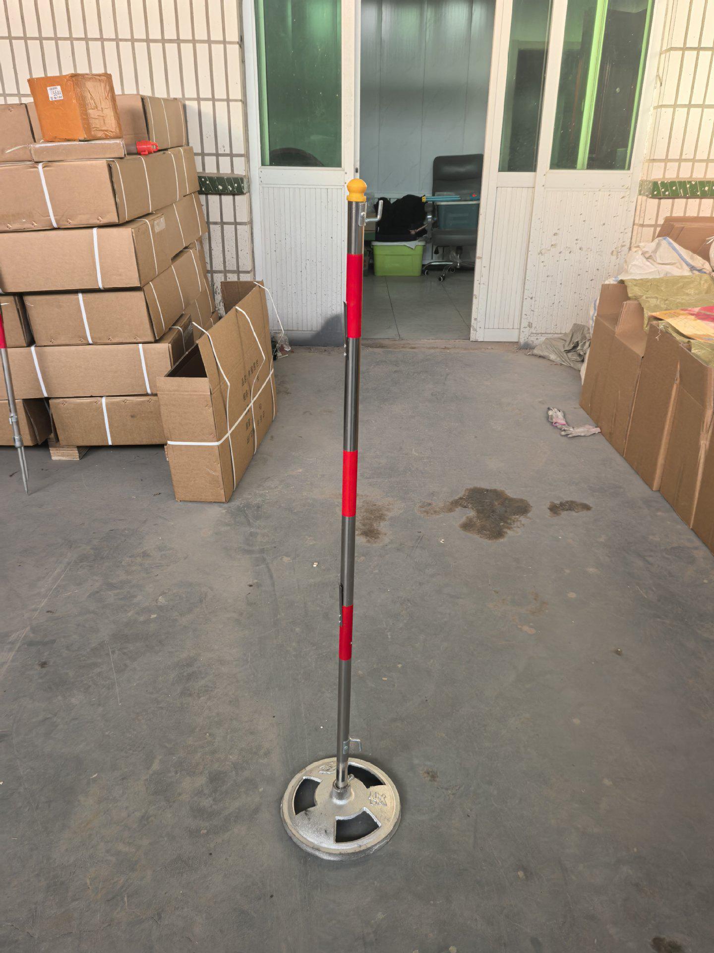 Umbrella-Type Guardrail Fence Bracket with Safety Net and Warning Belt Post