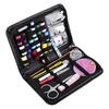 Kit de Costura Portátil, Estojo de Couro PU com Ferramentas Essenciais Incluindo Linhas Agulhas Tesouras e Fita Métrica, Viagem Casa Artesanato Reparo de Roupas