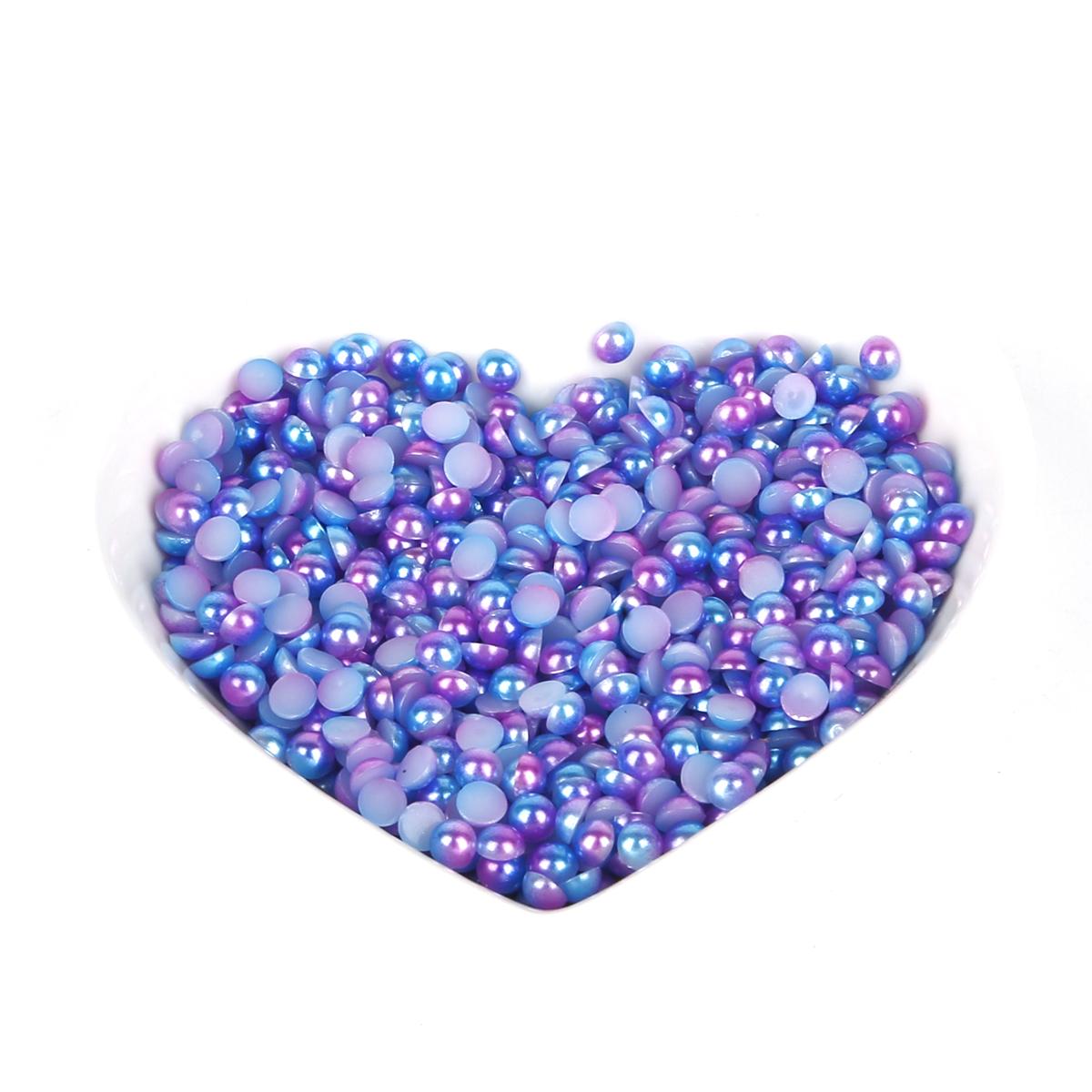 

ABS искусственный жемчуг красочные бусины без отверстий DIY пластиковые акриловые бусины для изготовления ювелирных изделий 4mm 800pcs синий/фиолетовый