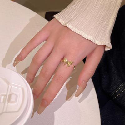 Elegant Irregular Butterfly Ring - High-End Simple Design for Women