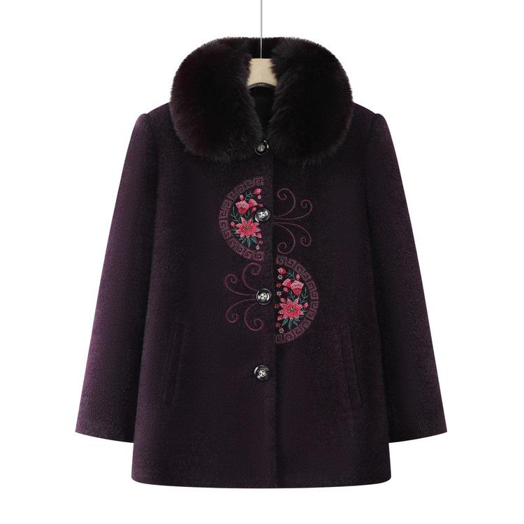 

Зимнее пальто бабушки с плюшевой подкладкой, утолщенное из норковой шерсти, новый стиль, хлопковое пальто для мамы, пальто для среднего и пожилого возраста, осенне-зимнее 5XL