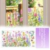 Colored Butterfly And Flower Static Wall Stickers Window Glass Stickers  Colorful Electrostatic Stickers DIY Home Decoration
