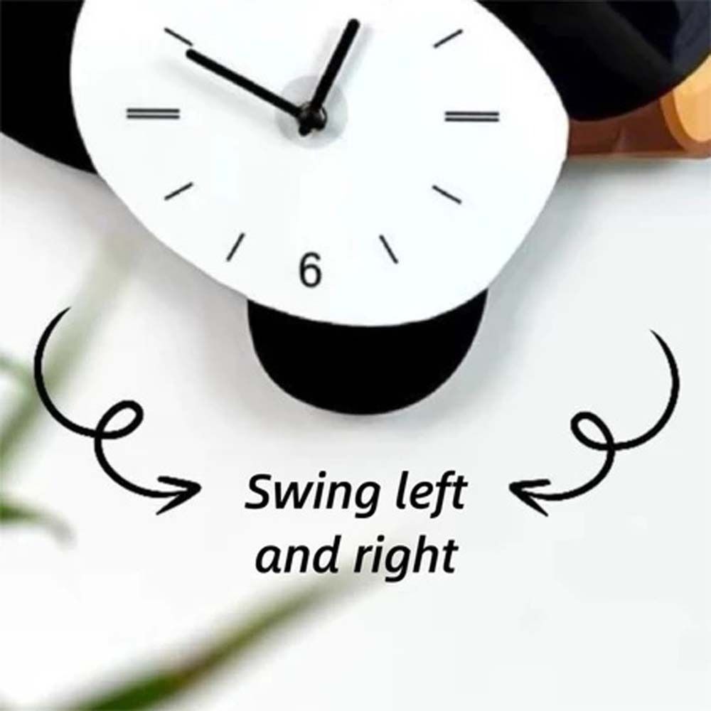 Wall Decoration Cartoon Swinging Panda Wall Clock Silent Animal Hanging Watch Time Accuracy Panda Mute Clock Living Rooms