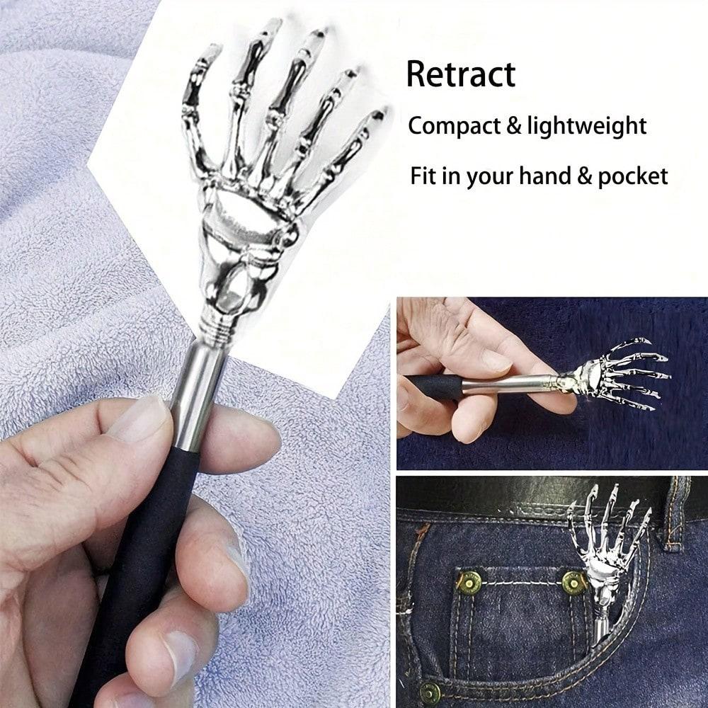 3 Pcs Adjustable Stainless Steel Back Scratcher with Retractable Claw for Portable and Convenient Massage and Tickle Relief