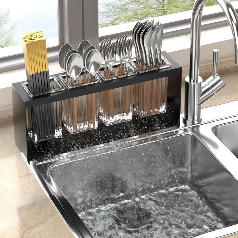 Kitchen Cutlery Storage Racks Drain Tableware Holder Chopstick Spoon Fork Storage Box Rack Chopsticks Cage Save Space Simple