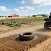 Drag Harrow, 1.2x1.2 M , High-Efficiency Chain Harrow Rake, ATVs UTVs Tractors Attachments, Durable Galvanized Steel Mesh Drag Mat with Towing Chain,
