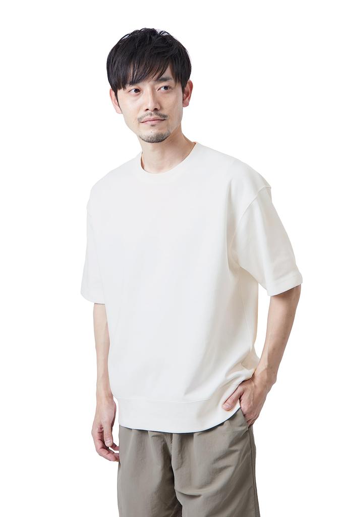 [Amazon Essentials] Men's Double-Face Sweatshirt, Wide Fit (Formerly WHOLEPERSON Brand), White, Size L