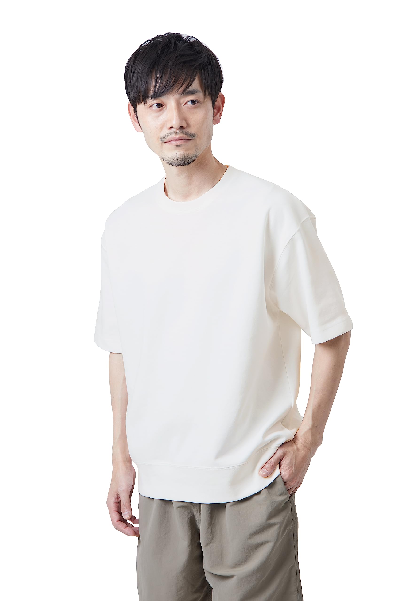 

[Amazon Essentials] Мужской свитшот двусторонней вязки, широкого кроя (Ранее бренд WHOLEPERSON), Белый, Размер L