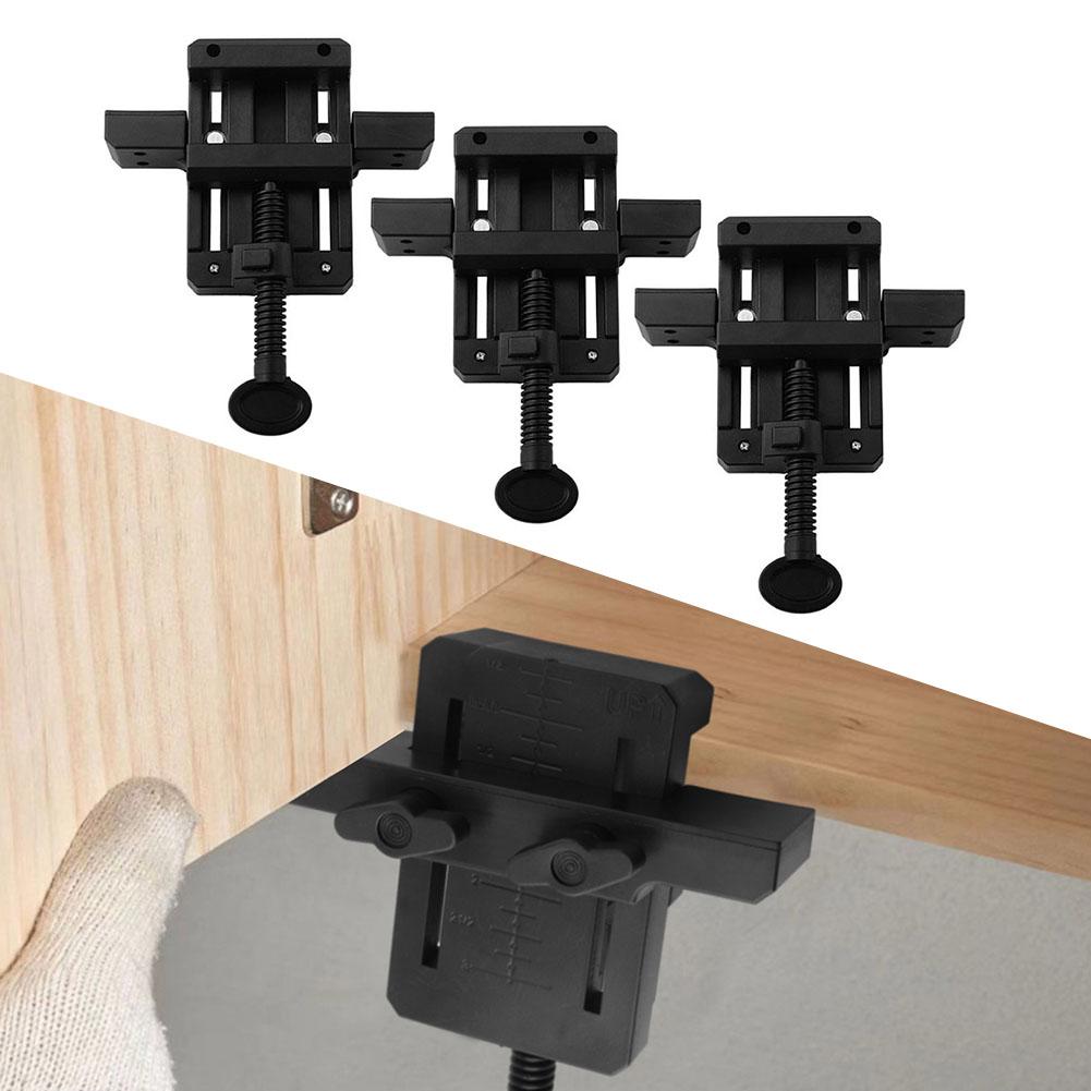 3pcs Adjustable Cabinet Door Installation Jig Door Panel Positioner Tools Drill Template Guide Woodworking Clamp  Auxiliary Tool