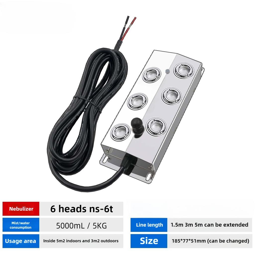 DC48V Ultraschall-Industrie-Luftbefeuchter mit 10/12 Sprühköpfen, Nebelgenerator für den gewerblichen Einsatz, Vernebler, Nebelmaschine für Gewächshäuser/Landschaftsbau