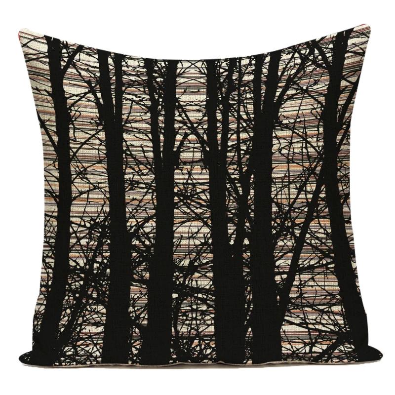 Decorative Throw Pillows Case Elephant Trees Animals Polyester Sofa Home Cushion Cover For Living Room Almofadas