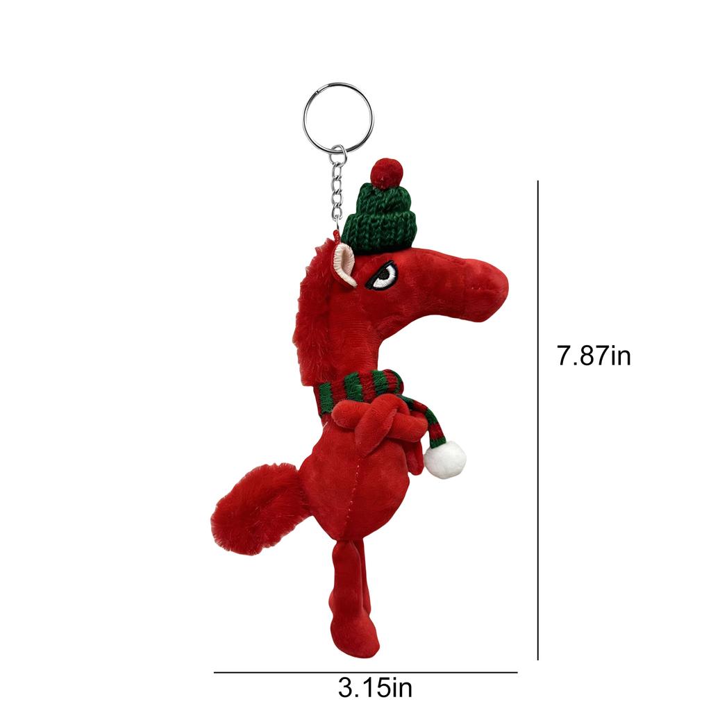 2026 Year of Horse Plush Keychain Lucky Mascot Lovely Arrogance Pony Pendant New Year Party Gift for Purse Backpack Bag Key Ring