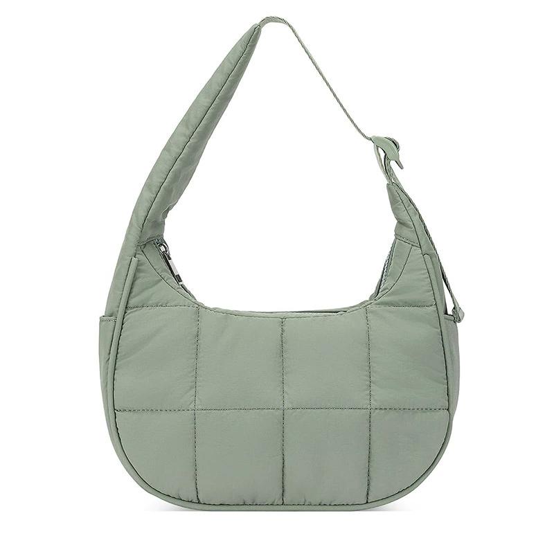 Puffer Crescent Bag for Women Quilted Shoulder Bag Adjustable Strap Shoulder Bag Nylon Work Travel Hobo Bags KTY