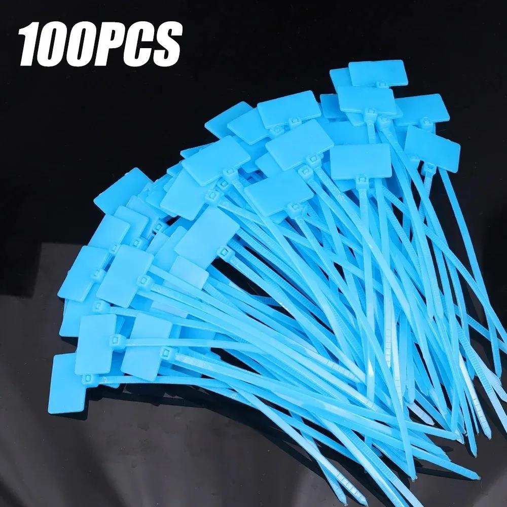 100 ks barevných samouzavíracích stahovacích pásků Síťované štítky na dráty Stahovací pásky Odolné nylonové pásky Navíječ kabelů Domácí kancelářské potřeby