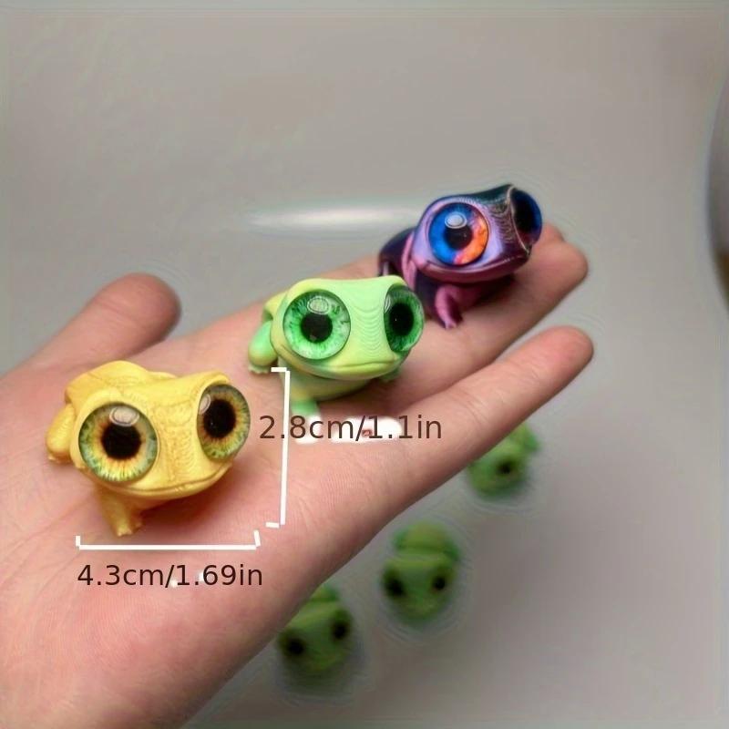 3D-gedruckte Frosch-Autoornamente mit realistischen, farbigen, sich verändernden Augen - Perfekt für Armaturenbrett, Künstler-Schreibtischdekoration