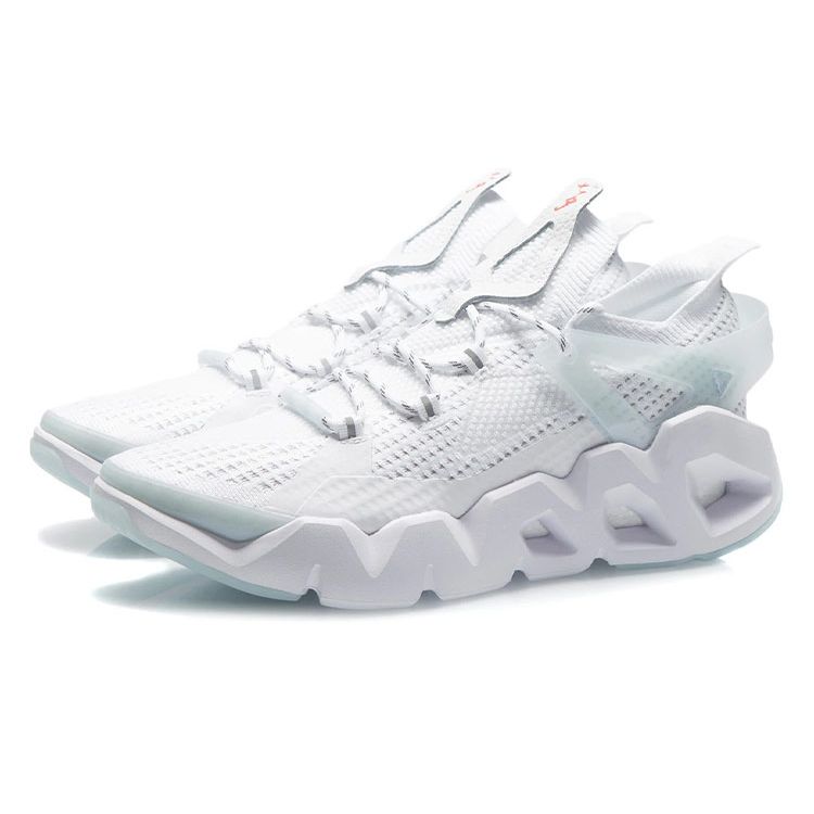 Li Ning Wudao 2.3 Shock Absorption One-Piece Weave Reflective Non-Slip Wear-Resistant Low-Top Basketball Shoes Men Basketball Shoes White AGBR045-2