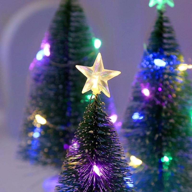Tabletop Christmas Tree Mini Artificial Christmas Tree with LED Multicolor String Lights for Holiday Home School Office