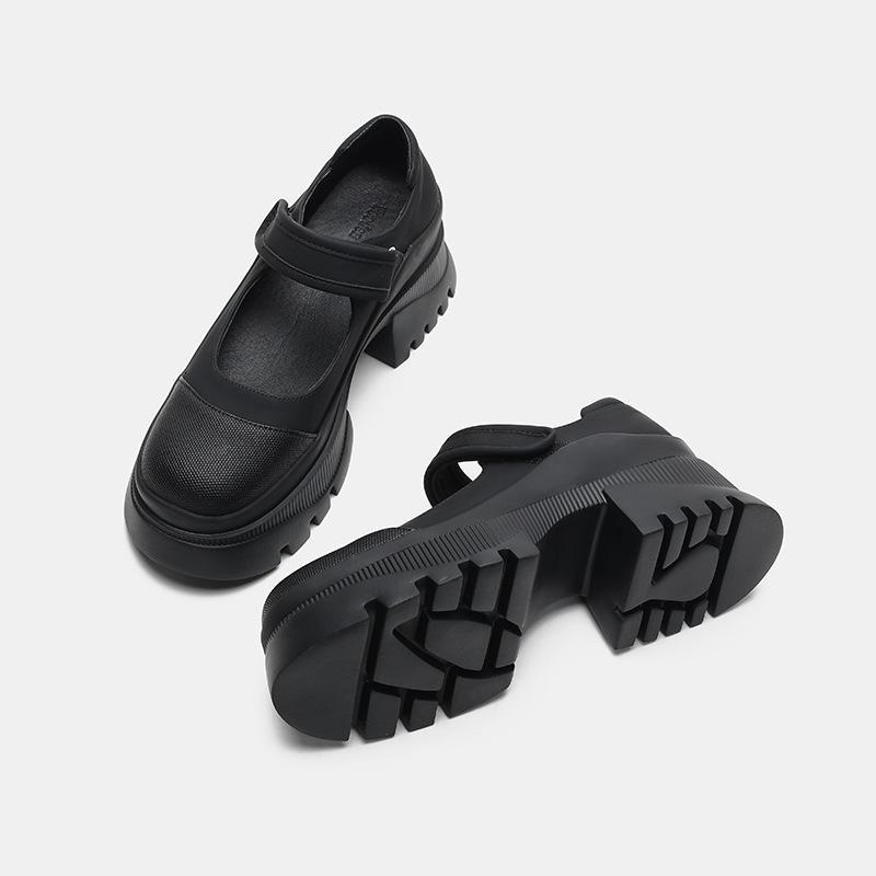 Fashion 2025 New Retro Single Shoes Shallow Square Toe Women's Shoes Round Toe Women Fashion Thick Heel Mary Jane Shoes