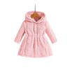 Girls' Teddy Bear Flannel Hooded Cardigan Jacket - Winter Casual Versatile Warm Wear.
