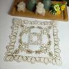 European Placemat Cup Coaster Lace Embroidery Table Cushion Coffee Tea Lamp Solid Wood Furniture Slip-resistant Pad Jewelry Cloth Christmas