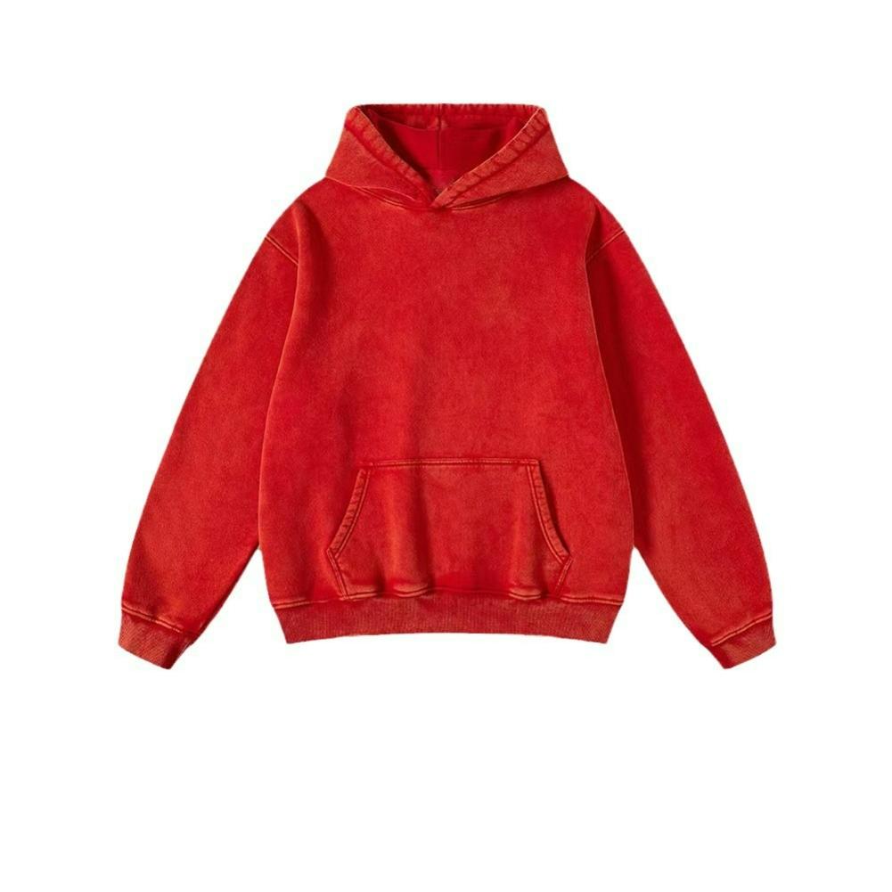 

Autumn and Winter Plus Velvet Thickened Washed Sweater Men s Trend Sports Sweater Men s Hoodie XXL червоний