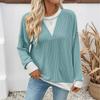 Women's Casual Loose Colorblock Round Neck Long Sleeve Twisted Stripe Sweatshirt