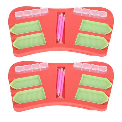 2 Set Diamantmalerei Zubehör Tablett Organizer Halter Multi-Batch Behälter Stift Werkzeugset