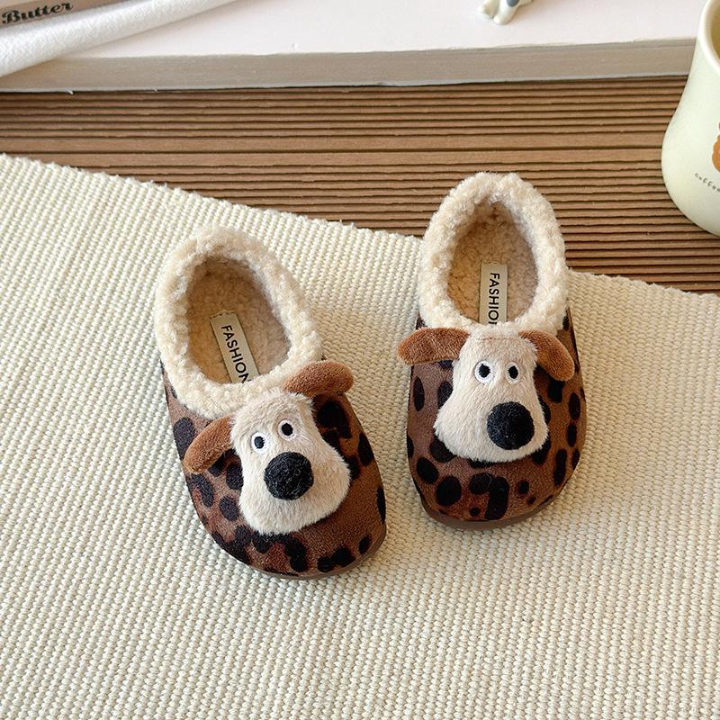 

Children s plush and thickened furry puppy cotton shoes, new autumn and winter models, boys Boken cotton shoes, girls warm shoes 21Inner Length13.5cm цветной печати леопарда