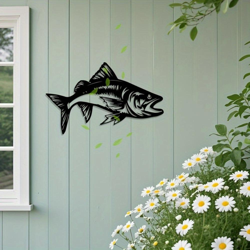 Vintage Wrought Iron Frog Fish Wall Decor, Weather Resistant Rust Proof Forging, Kitchen Beach House Summer Cool Theme Gift