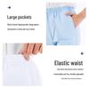 Women's White Elastic Waist Medical Scrub Pants J402