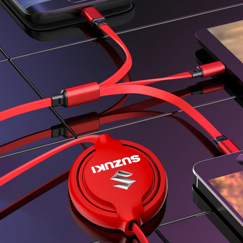 Car Accessories 3 In 1 Micro Cable Multi Charger for Suzuki GSR GSR750 GSR600 SV 650 Swift Jimny Grand Vitara Samurai Spacia Liana