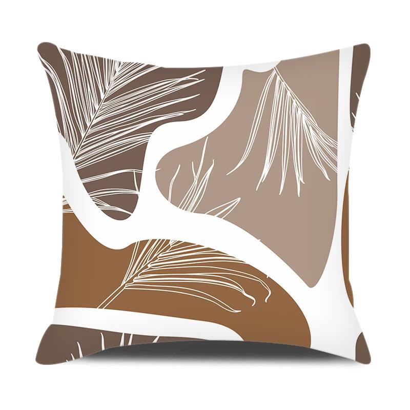 Modern Style Cushion Cover Abstraction Geometric Floral Plant Printed Pillow Cover Home Sofa Chair Decorative Pillowcase 45*45cm