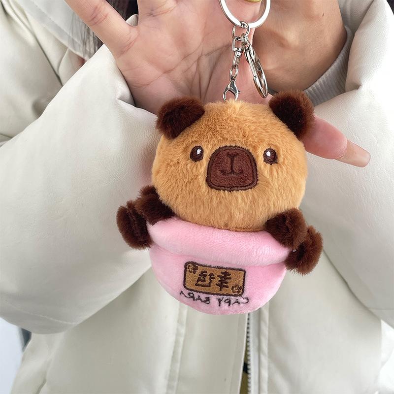 New Soft and Cute Cartoon Lucky Doll Grab Machine Doll Student Backpack Keychain Pendant Plush Doll