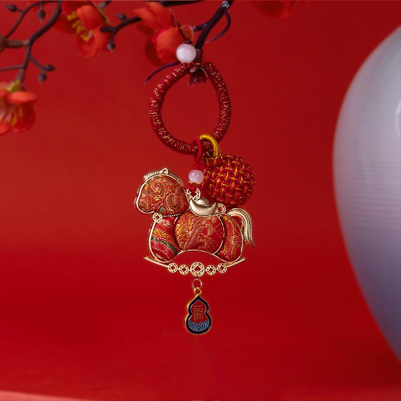 Chinese Gourd Pendant Tassel - Intangible Cultural Heritage Keychain & Bag Charm Souvenir вино красного