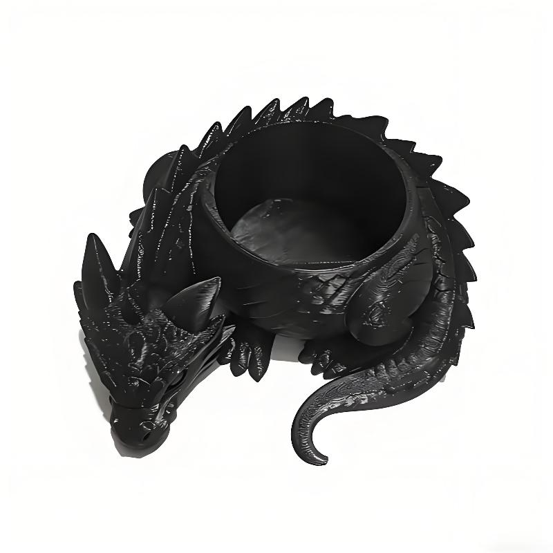 3D Printed Dragon Plant Pot Waterproof Handmade Plastic Flower Container for Cactus Balcony Desktop Decor