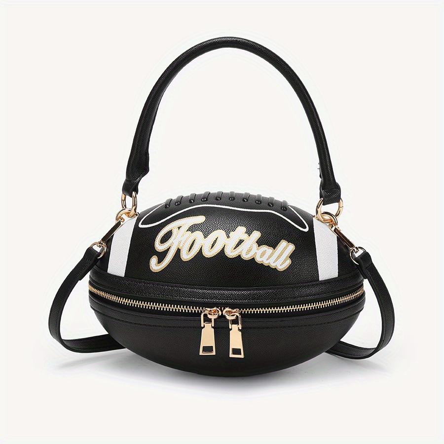 New American football/rugby ball handbag, creative, fashionable, unique, cute, lightweight crossbody bag, commuting, high-end, everyday, versatile.