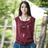 Spring Summer Women's Tanks Sleeveless O-Neck Summer Shirt 9 Color Solid Casual Cotton Linen Vintage Women Clothes Vest Top