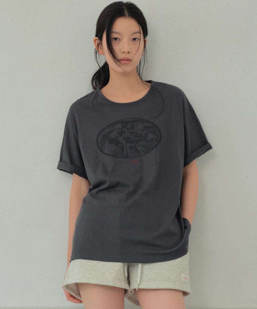 Wednesday Oasis For Woman Oasis Slavic Graphic Short Sleeve T-Shirt_Charcoal(Wb6Tp33)