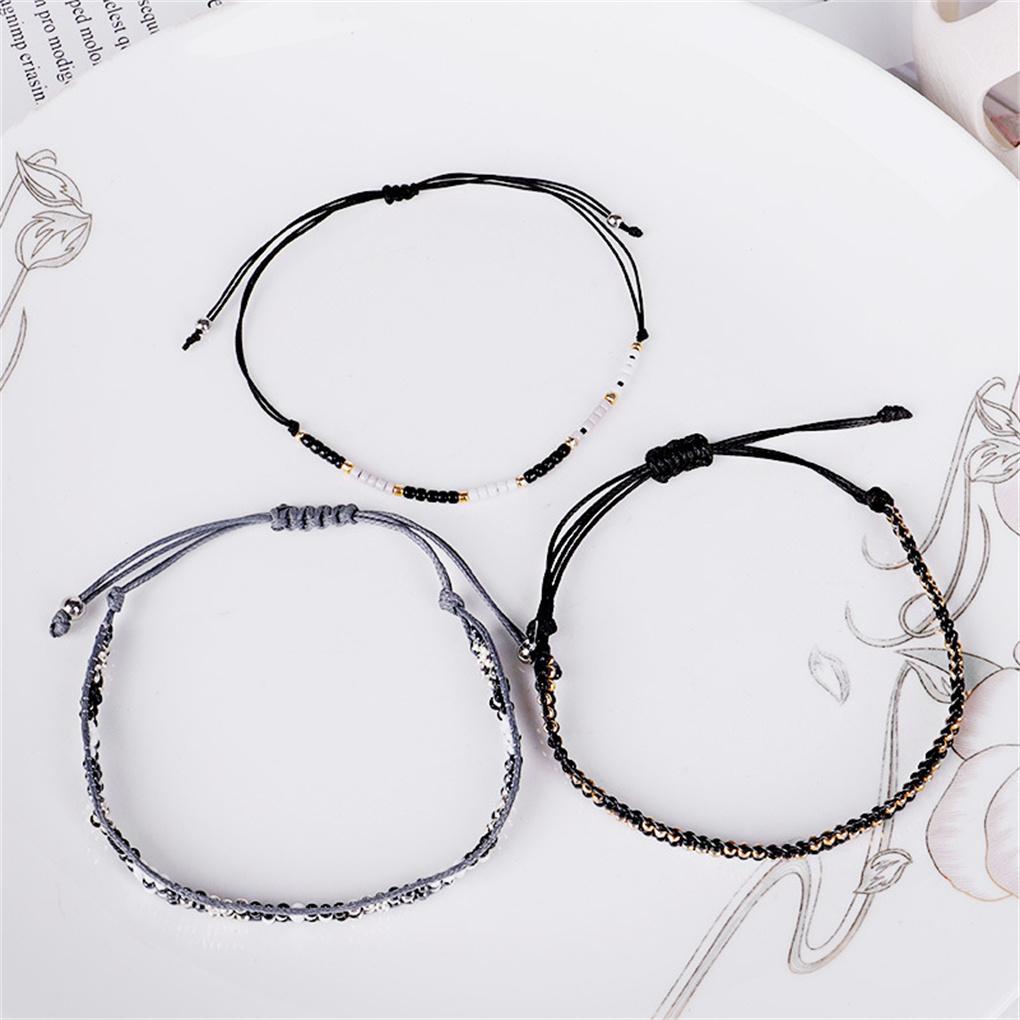 1 Set Beaded Bracelet Adjustable Strand Comfortable Braided Bracelets Handmade Jewelry Sets Women Accessories for Teen Girls