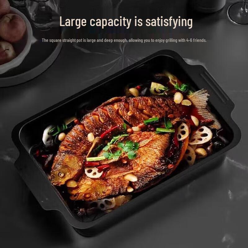 Thick Non-stick Carbon Steel Rectangular Roasting Pan